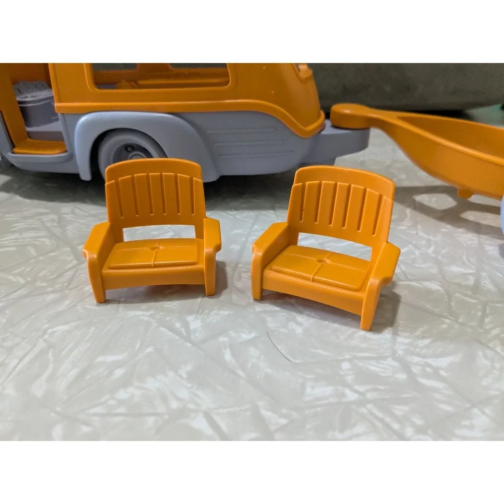 Green Toys RV Camper Set Blue Truck Orange Trailer Recycled Plastic Toy